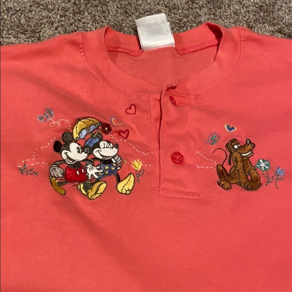 Disney Minnie Mickey Pluto Embroidered T-shirt - Picture 2 of 4